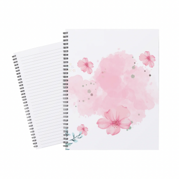 Notebook Pink Splash Flowers