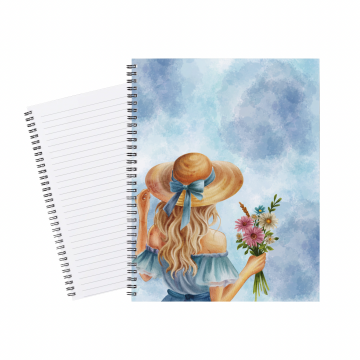 Notebook Lady Flowers in Hand