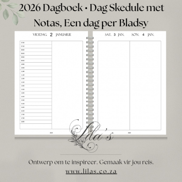 Downloadable Diary 26 Daily Appointments AFRIKAANS