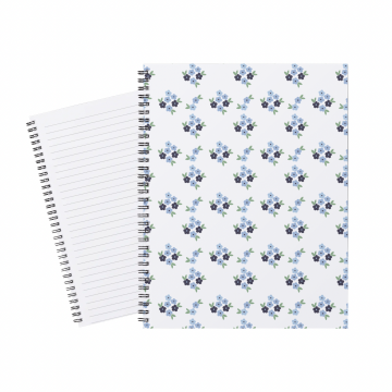 Notebook Small Blue Light Blue Flowers