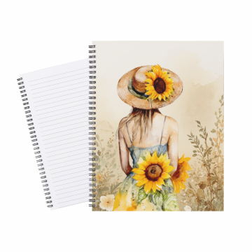 Notebook Lady Sunflowers