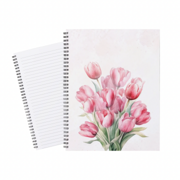 Notebook Pink White Tulips