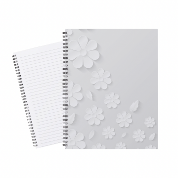 Notebook Floral White Flowers