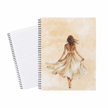 Notebook Lady Walking away