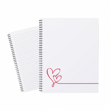 Notebook Hearts Line Draw