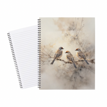 Notebook Birds Grey Brown