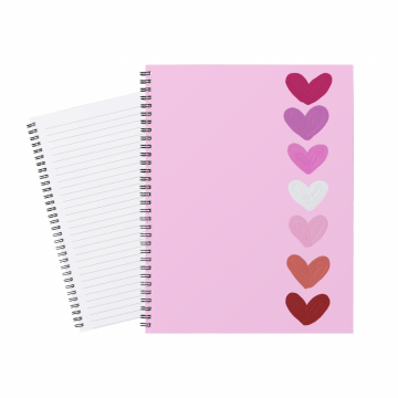 Notebook Hearts in Line