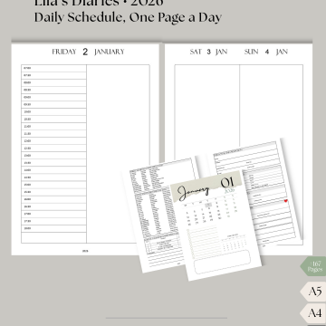 Downloadable Diary 26 Daily Appointments ENGLISH
