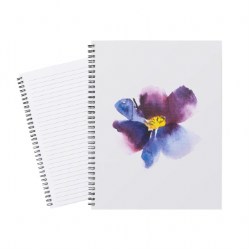Notebook Flower Purple Blue