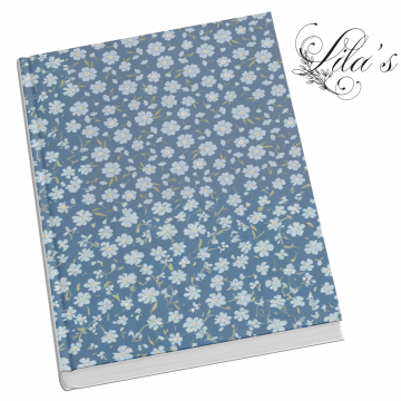 Notebook Floral Small Blue White