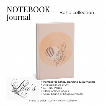 Notebook Boho Sun and leave