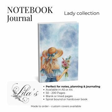 Notebook Lady Flowers in Hand